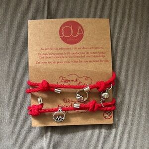 Vibrant Red and Silver Charm Bracelets
